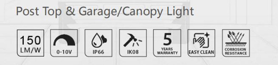 features of post top led urban lighting